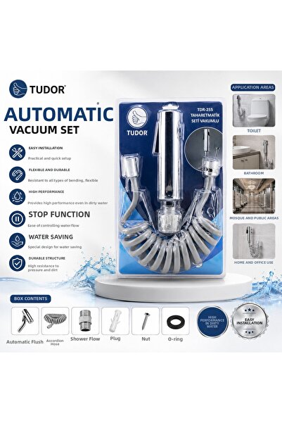 Marsilyan Chrome Taharatmatic Set Taharatmetic Hand Shower - Hose - Joint Vac...