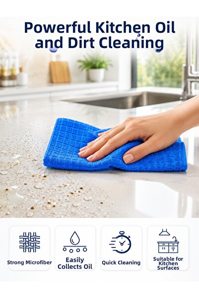 Lisinya Ultra Absorbent Microfiber Cloth Glass Mirror Kitchen Bathroom Car Cl...