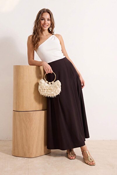 Drop by TrendyolMilla Smeđe opuštene plisirane suknje-hlače TDRSS26PL00021