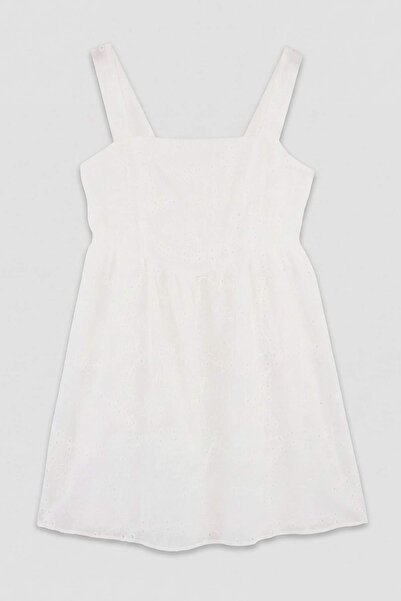 Trendyol Curve White Woven Plus Size Dress Tbbss26Ah00064