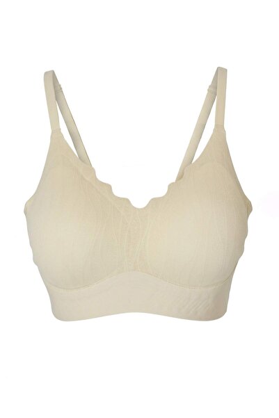Trendyol Collection Ecru Single Micro Striped Throw-On Bralette Bra Thmss26Su...