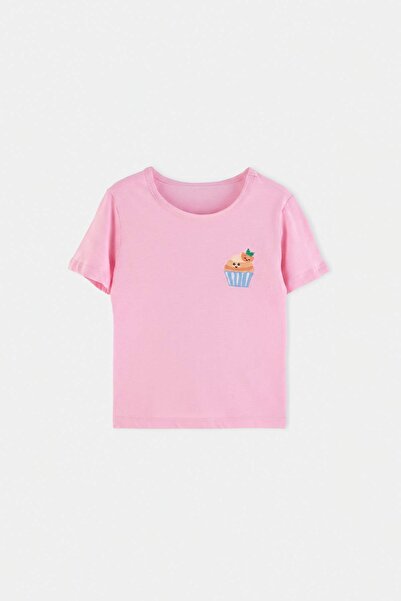 TRENDYOLKIDS Pink Plain Knitted T-Shirt Tkdss26Ts00090