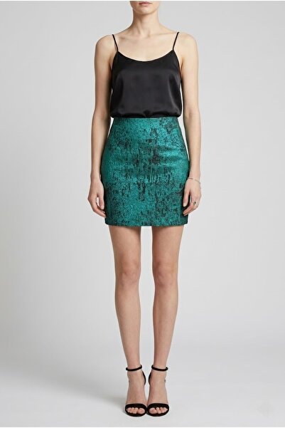 Lady Lydian Jacquard Green Black Skirt