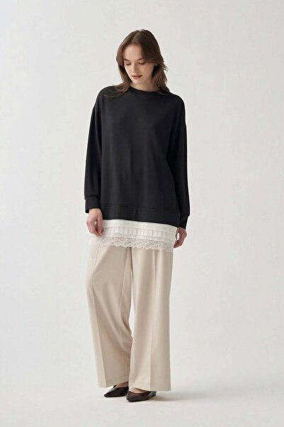 ALLDAY Μαύρο-γκαρνί τονισμένο τουνίκ με λεπτομέρειες