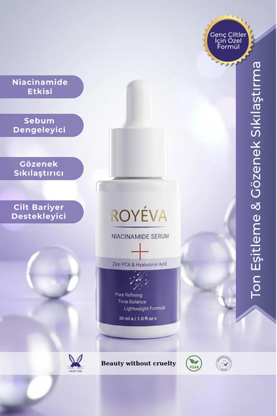 Royeva ROYÉVA Niacinamide Serum Gözenek Sıkılaştırıcı, Leke Karşıtı ve Sebum ...