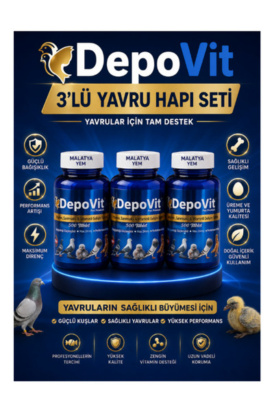 MALATYAYEM Depovit Sarımsaklı Yavru Hapı – 3 Kutu – 1500 Tablet