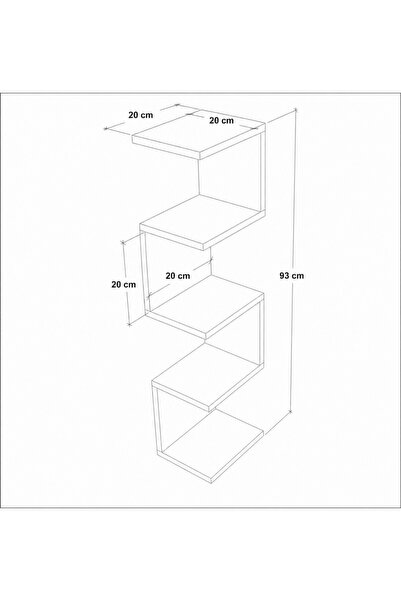 Empressco Zikzak Köşe Rafı/ Duvar Rafı / Kitaplık Beyaz