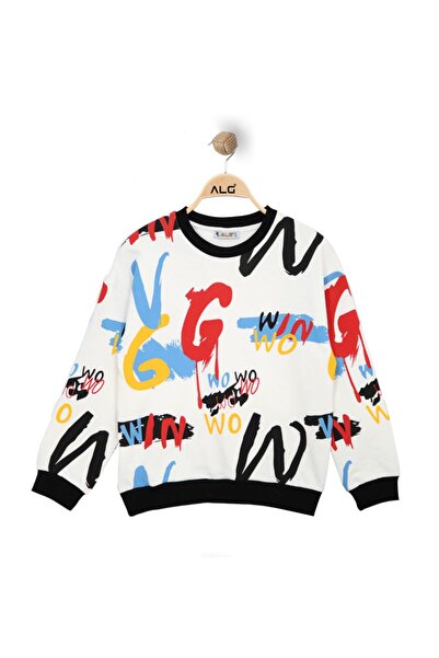 ALG SWEATSHIRT CU IMPRIMEU GRAFFITI COLORAT PENTRU BĂIEȚI
