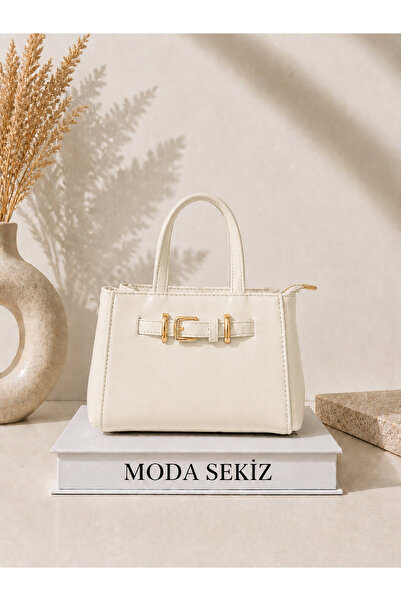 Moda Sekiz حقيبة كتف نسائية أنيقة مع تفاصيل إكسسوارات حزام الخصر