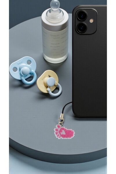 SEARD Miyuki Beads Handmade Pink Baby Foot Baby Girl Phone Charm - Charm