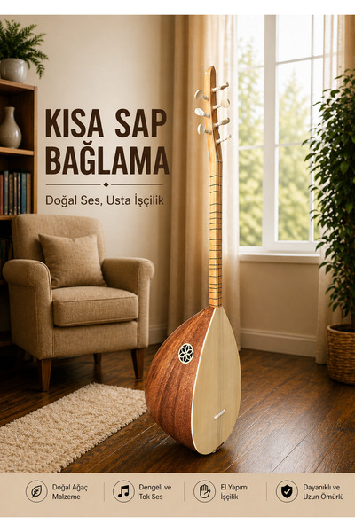 Piarro Maun Ağacı Kısa Sap Bağlama Mat Cila ( Taşıma Çantası Hediye )