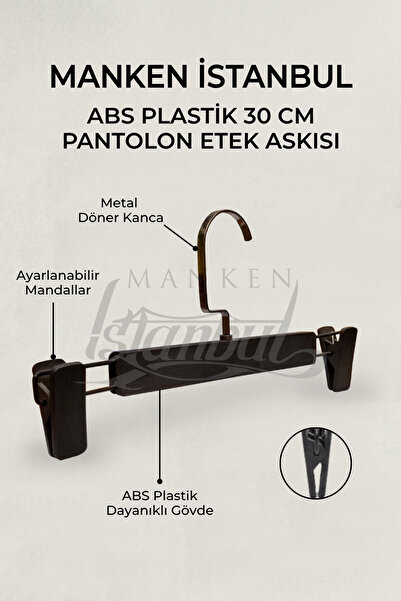 Manken İstanbul Abs Plastik 20 Adet Yüksek Kalite 30 Cm Pantolon Askısı Etek ...