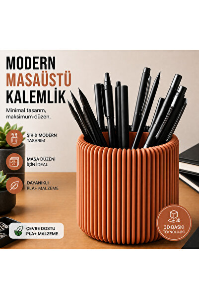 ATB Design Solutions Modern Minimal Kalemlik – Dekoratif Masaüstü Kalem Organ...