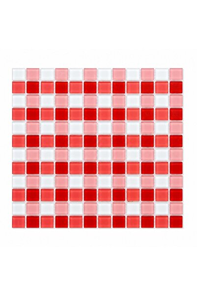 maycollection Pembe Kırmızı Beyaz 4 Mm Kristal Cam Mozaik (1 M2 ) 1 Kutu = 1 ...