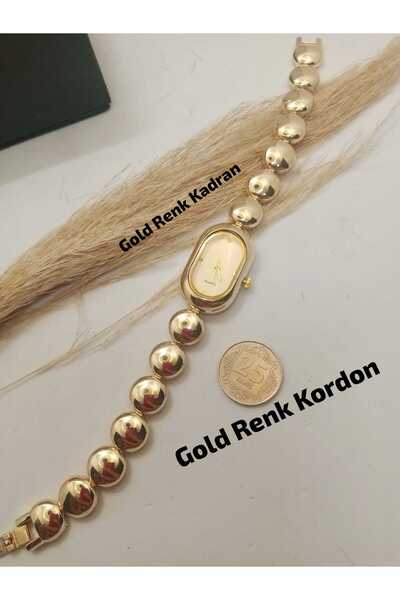 QUARTZ Fantazi Vintage Tasarım - Gold Renk Çelik Kasa - Kadın Kol Saati- Gold...
