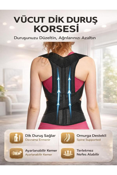 Ankaflex Ortopedik Dik Duruş Korsesi Balenli Korse Posturex Dik Durma Korsesi