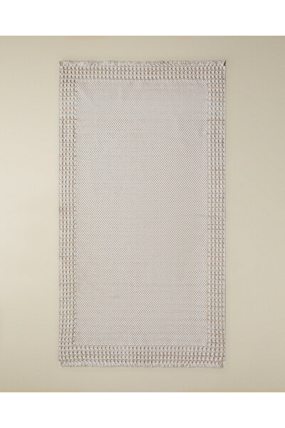 English Home Pearly Pamuklu Dokuma Kilim 80x150 cm Turuncu-Ekru-Bej