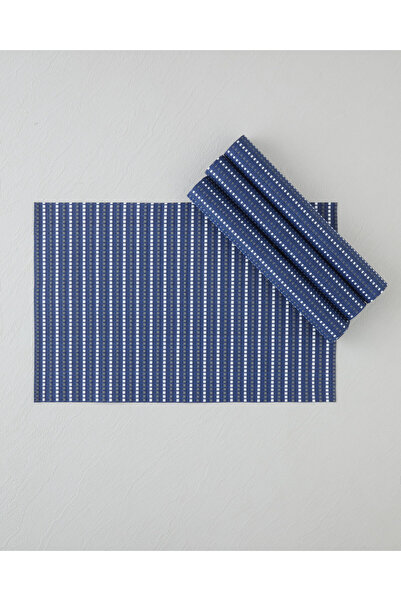 English Home Sailor Lines Pvc 4'lü Amerikan Servis 30x45 cm Lacivert-Beyaz