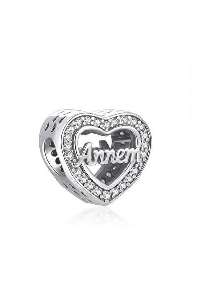 Fubena Taşlı Mom Kalp Charm