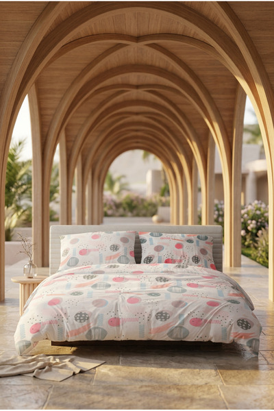 Menderes Home Cotton Collection Single Duvet Cover Set Silva