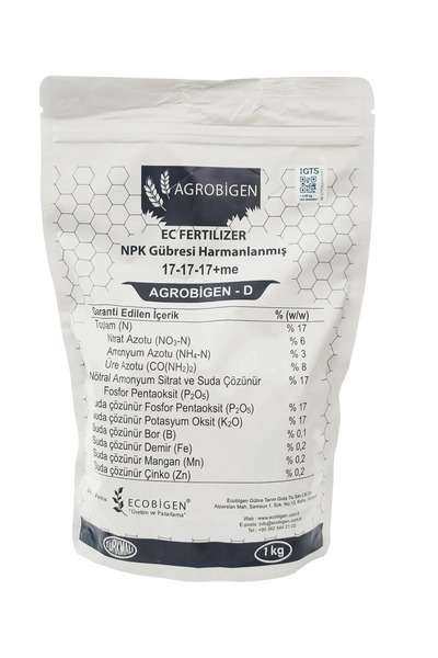 AGROBİGEN D Npk Gübresi Harmanlanmış 17-17-17 Me 1kg