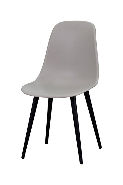 VİLİNZE Eames Siyah Ahşap Ayak Plastik Gri Sandalye