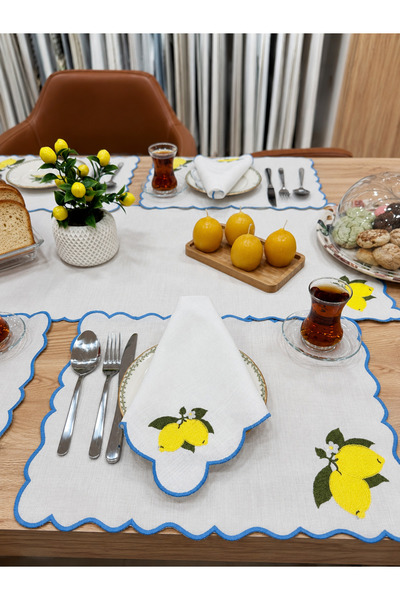 Home Limon Nakışlı Peçete 6 Adet
