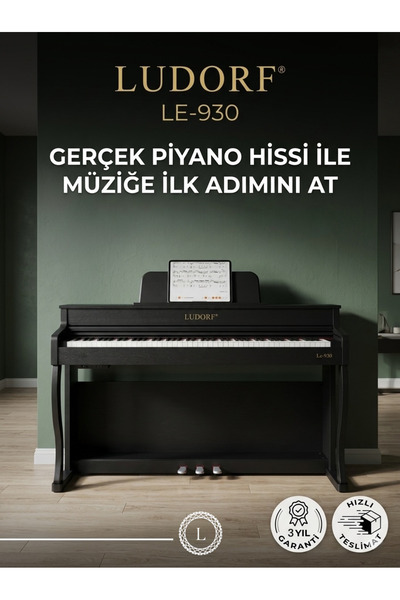 Ludorf Le-930 Piyano 88 Tuşlu Çekiç Aksiyona Sahip Üst Düzey Tuş Hassasiyeti