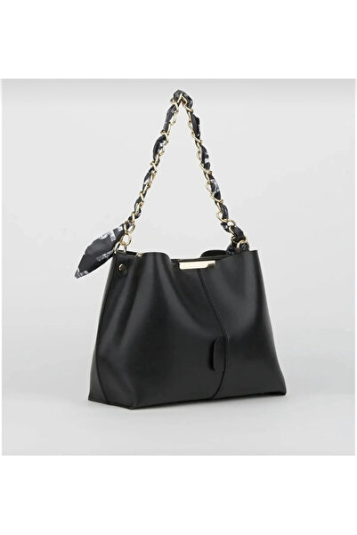 Generic Brand Women's Scarf and Chain Accessory Soft Leather 3 Compartment Ha...