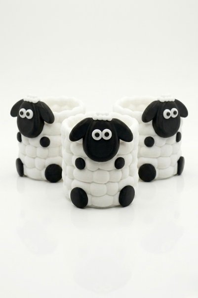 3D Brothers Modern Eid Al-Adha Sheep Favors Set - 3 Pieces for Candy & Cash - Eid Decorations & Gifts