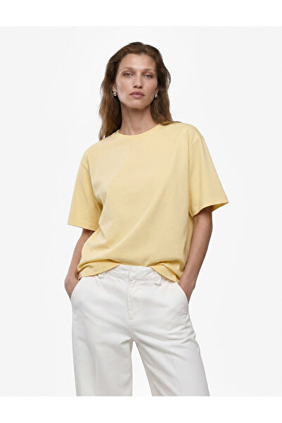 Koton Pamuklu Kısa Kollu Bisiklet Yaka Oversize Basic Tişört