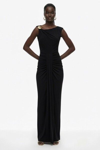EXPLOSION Drape Detaylı Asimetrik Maxi Elbise