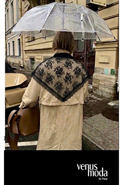 VENÜS MODA by Pınar Lez Lace Shawl Elegant Scarf Combination Soft Texture Wai...