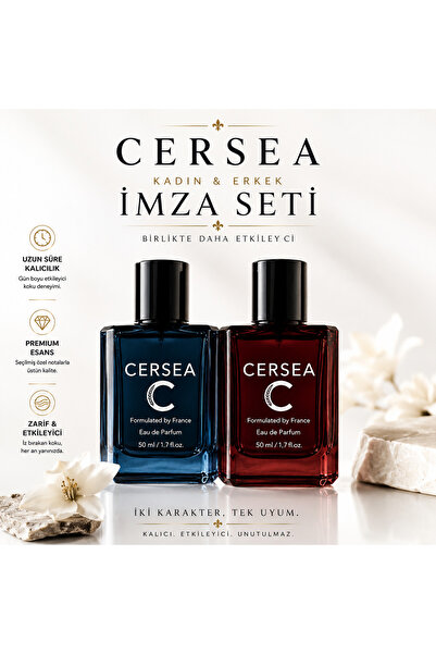 CERSEA Afrodızyak Kadın & Erkek Parfüm Seti 2×50 ml – Kalıcı, Çekici, Günlük ...
