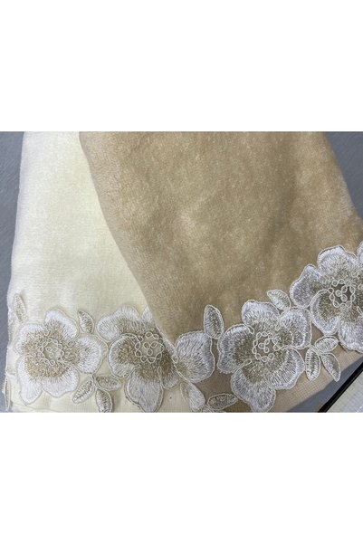 Çeyiz Bahçesi Rose Velvet 2-Piece Hand and Face Towel Set 50/90cm