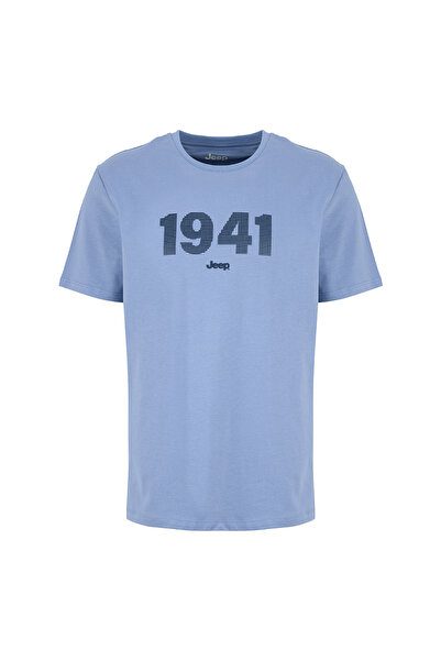 JEEP Açık Mavi Erkek Relaxed Baskılı T-Shirt J6SM-TST7303
