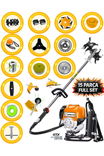 Cros LOMBARD İtalia L-800 10 In 1 Arazi Set Sırt Tipi Ot Çim Biçme Tırpanı To...