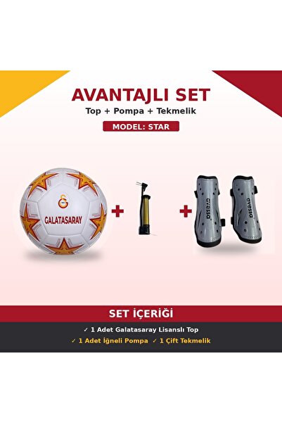 Galatasaray Lisanslı Futbol Topu Tekmelikli Set 5 Numara 10 Model Halı Saha P...