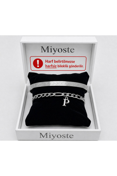 Miyoste Gümüş Renk Ayetel Kürsi Bileklik Ve Unisex Harfli Kararmaz Paslanmaz ...