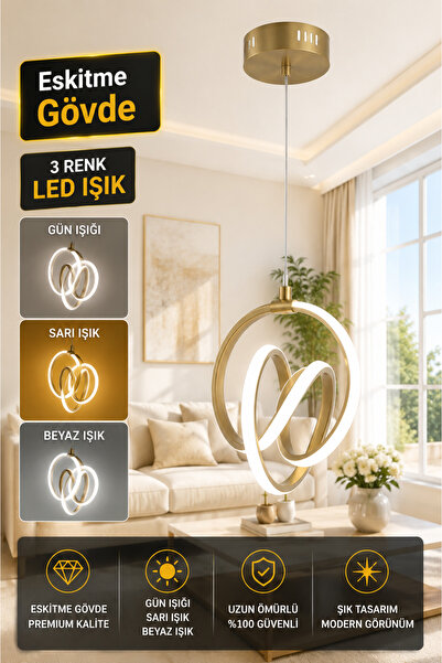 VENON Ledli Avize Ledli Tekli AYDINLATMA VENÜS LEDLİ ESKİTME (ÜÇ RENK YANAR) ...