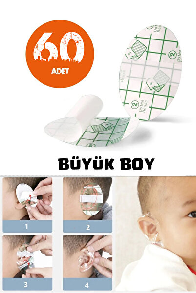 Tor Store 60'lı Su Şampuan Sabun Geçirmez Bebek Çocuk Kulak Koruyucu Bant Ban...