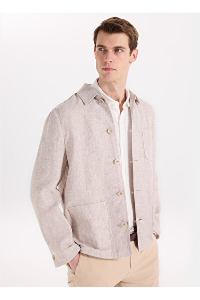 Fabrika Bej Erkek Slim Fit Ceket F6SM-CKT 2548