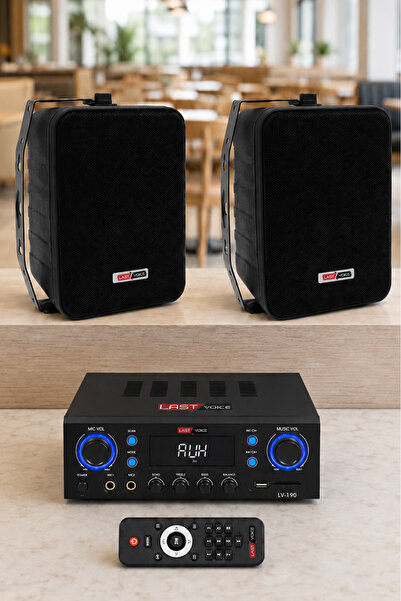 Lastvoice Black Wall Small Paket-1 Hoparlör ve Anfi Ses Sistemi Seti (1 ANFİ ...