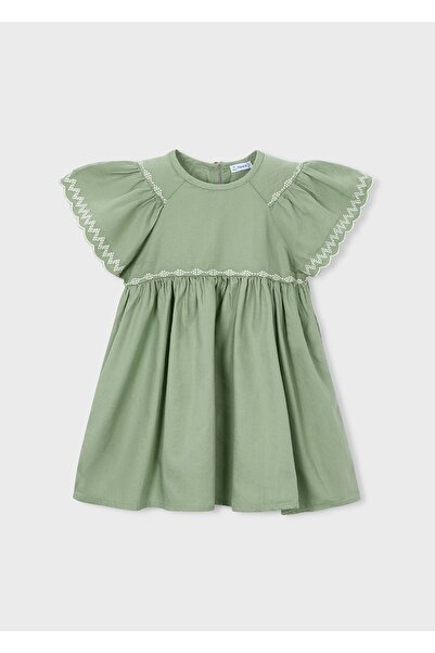 MAYORAL Girl's Embroidered Dress Khaki