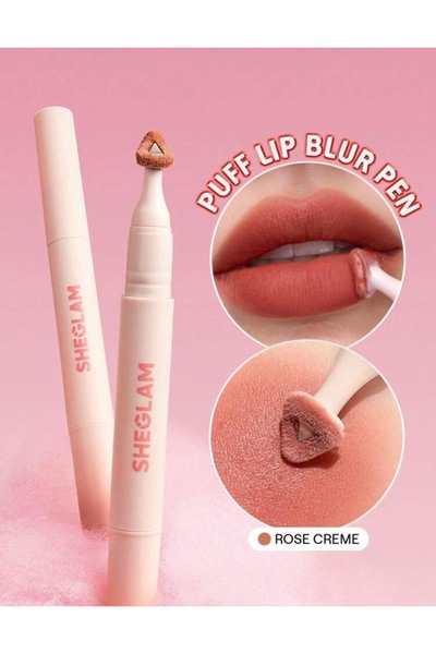 SHEGLAM Marshmallow Puff Lip Blur Pen -ROSE CREME (Mat Bitişli Yumuşak Dokulu...