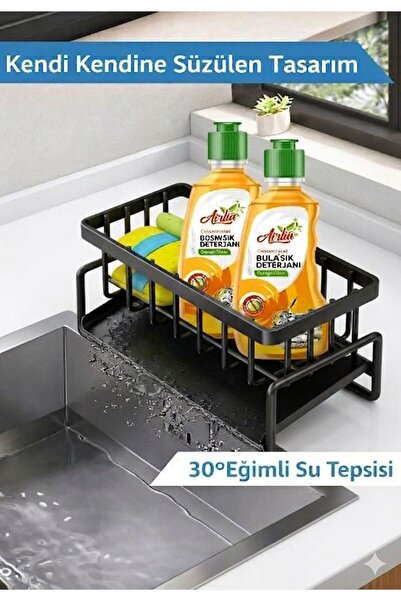STATİKA HOME Mutfak Düzenleyici Sıvı Sabunluk Standı Siyah , Bulaşık Deterjan...