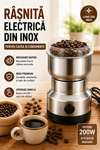 Nima HomeRoy – Râșniță Electrică din Inox pentru Cafea și Condimente