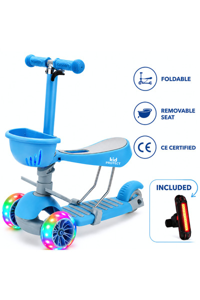 KidProtect Trotinetă pentru copii Ultra Safe 3 în 1, albastră