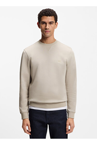 BOSS Gri Erkek Bisiklet Yaka Regular Fit Sweatshirt Westart_50509323
