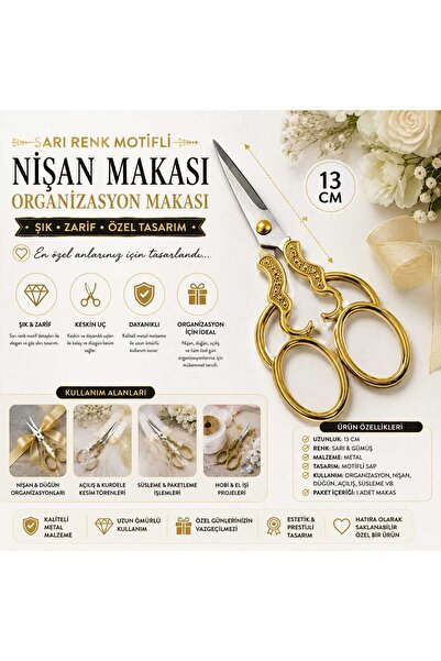 Prestij Boncuk 5036 Model Yellow Color Motif Engagement and Organization Scis...